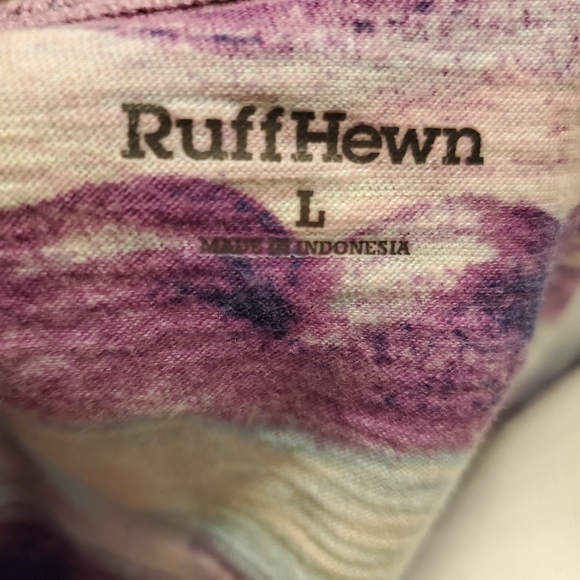 Ruff Hewn Purple White Stripped Tshirt - Picture 3 of 6